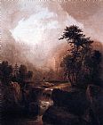 Thomas Doughty Wall Art - Landscape with Waterfall